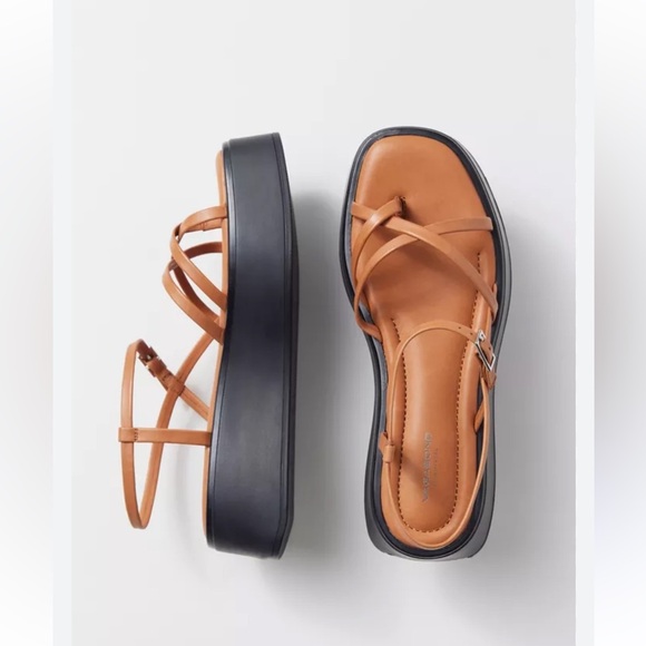 Vagabond  Courtney Cognac Platform Sandals 40/10 - Picture 1 of 11